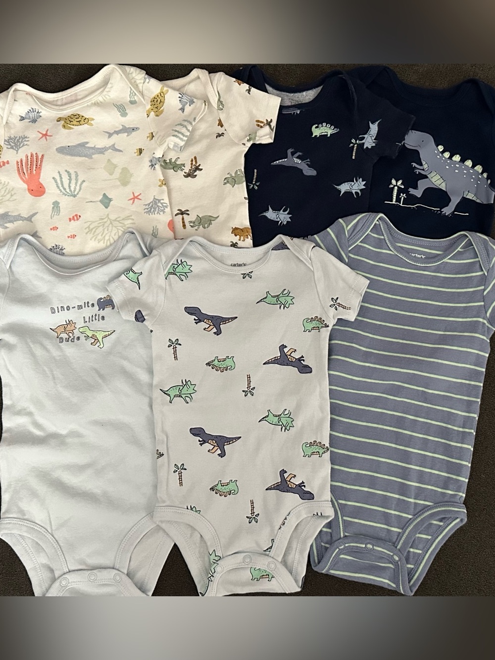 Baby Boy Short Sleeve One Piece Set of 7 - Picture 2 of 5